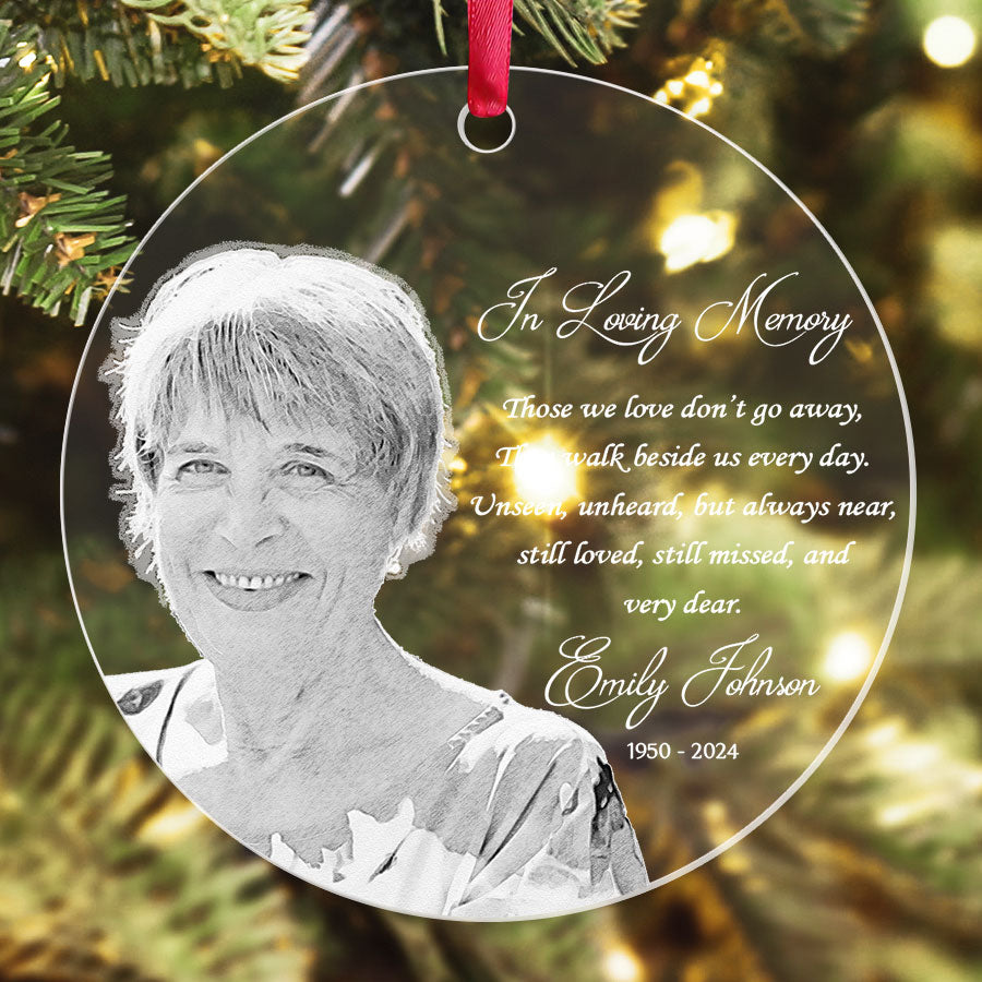 In Loving Memory Acrylic Ornaments Personalized with Photo