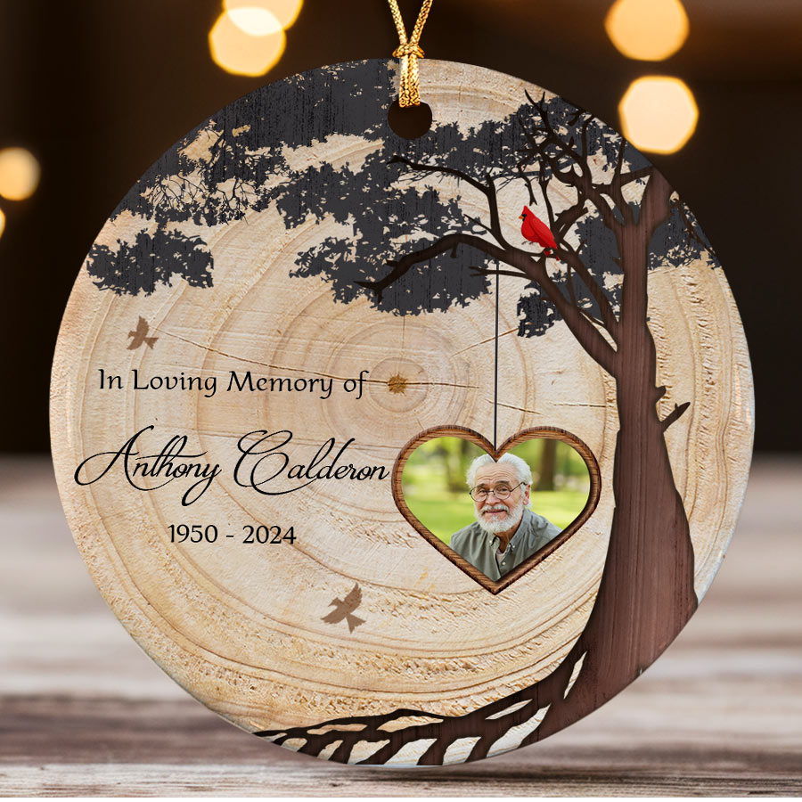 In Loving Memory of Custom Ceramic Circle Ornament