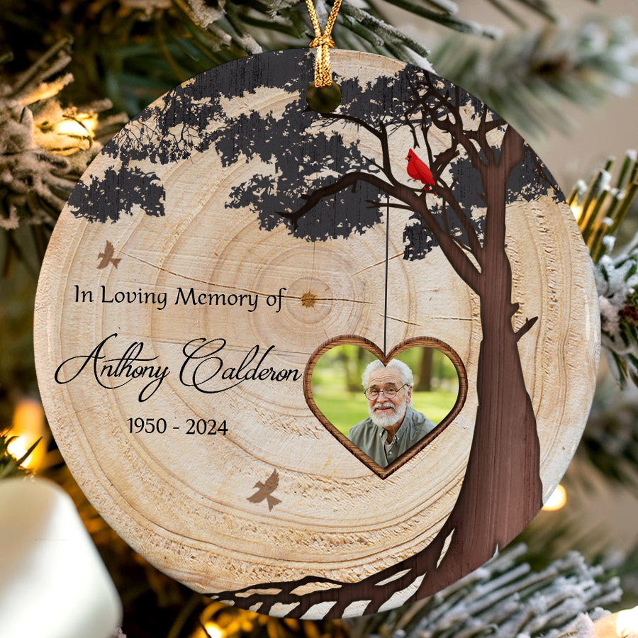 In Loving Memory of Custom Ceramic Circle Ornament