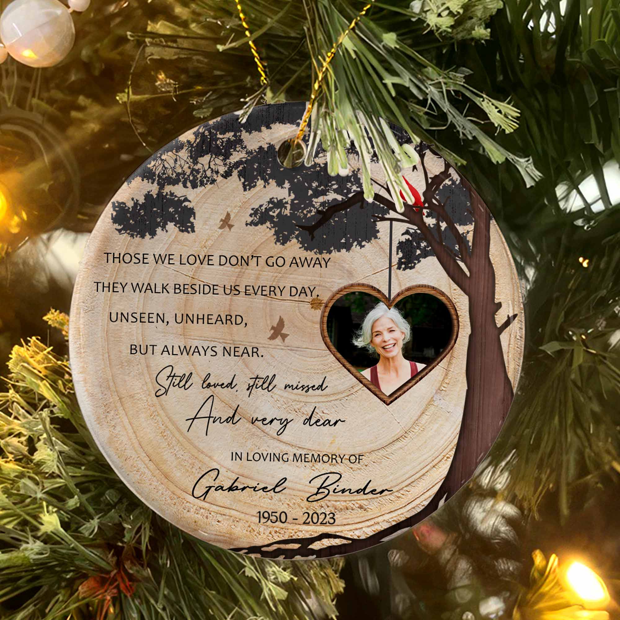 Those We Love Don’t Go Away Custom Ceramic Circle Ornament