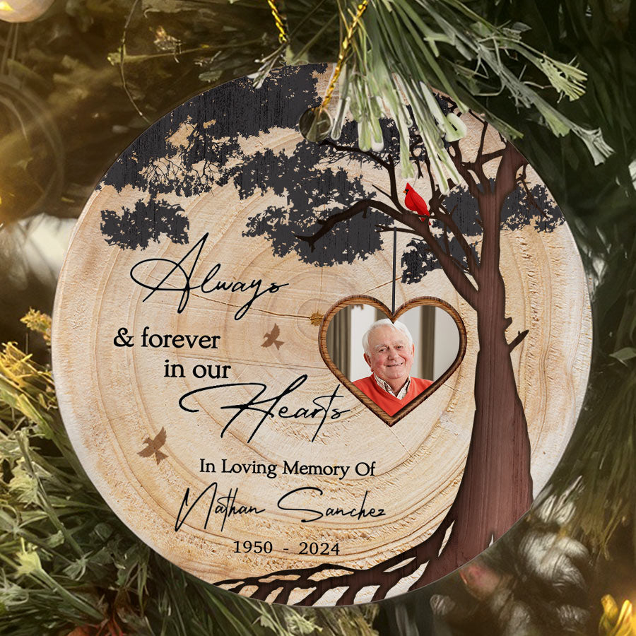 Always and Forever in Our Heart Red Cardinal Christmas Ornaments