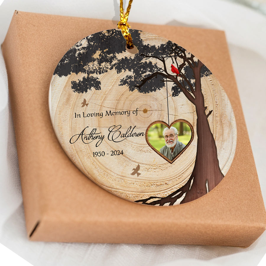 In Loving Memory of Custom Ceramic Circle Ornament