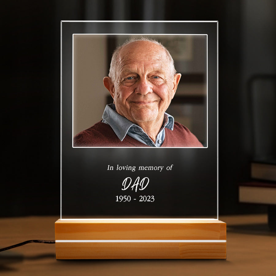 Custom Memorial Night Light | In Loving Memory Plaque With Custom Photo ...