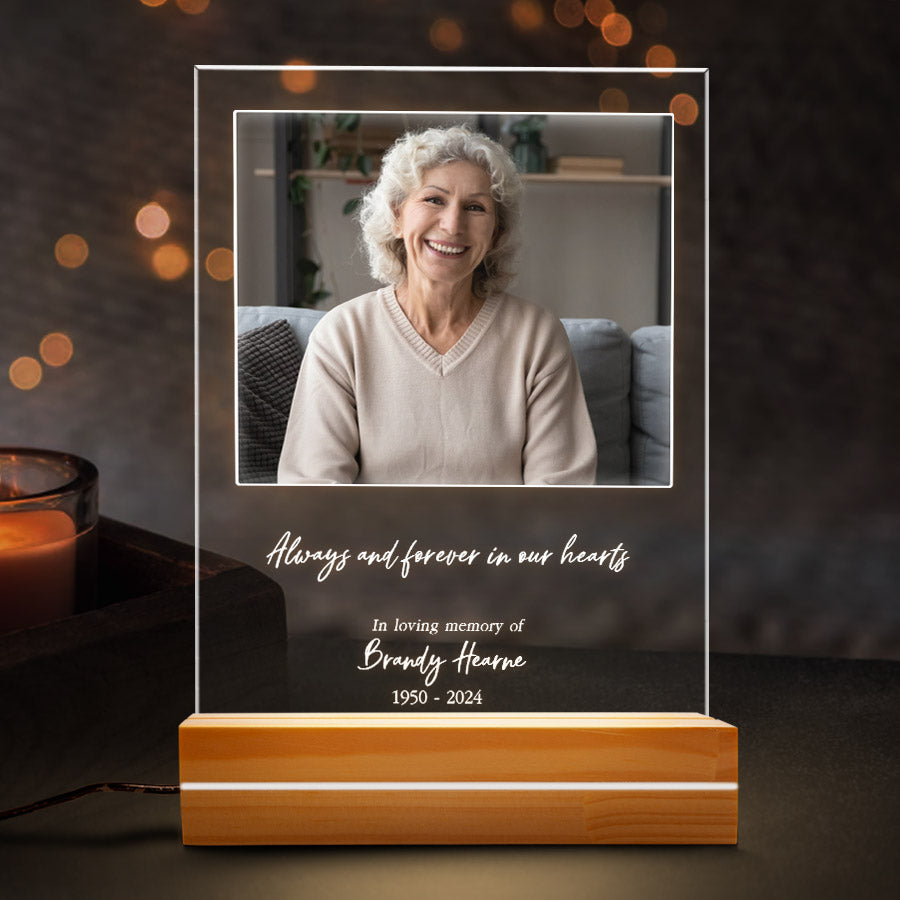 Custom Memorial Night Light | Always And Forever In Our Heart Custom ...