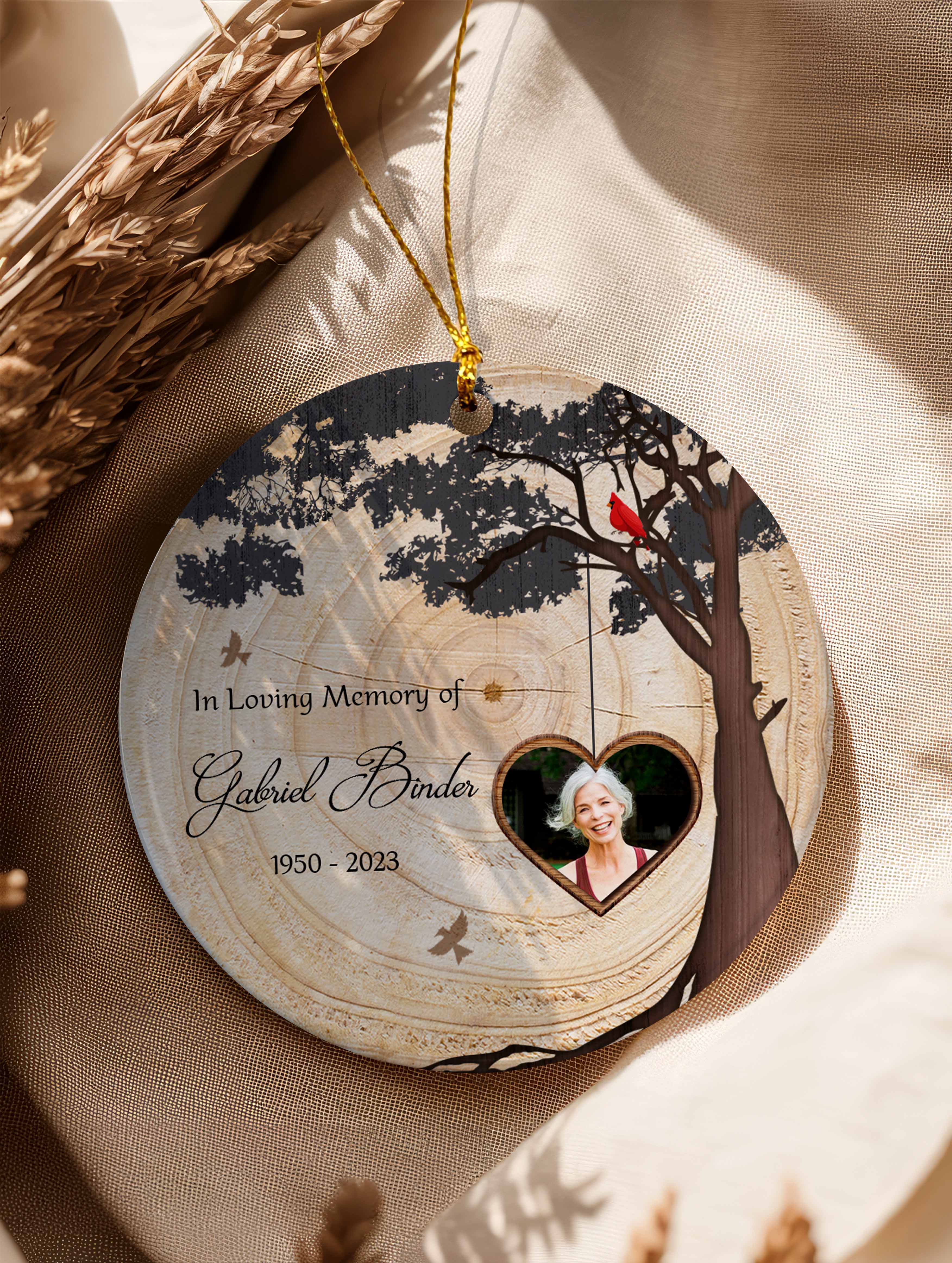 In Loving Memory Personalised Ceramic Circle Ornament