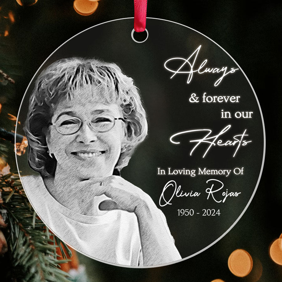 Always and Forever in Our Heart Acrylic Ornament