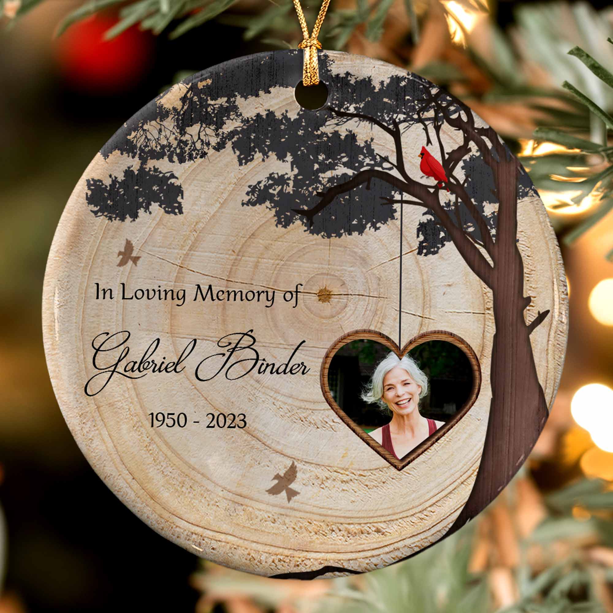 In Loving Memory Personalised Ceramic Circle Ornament