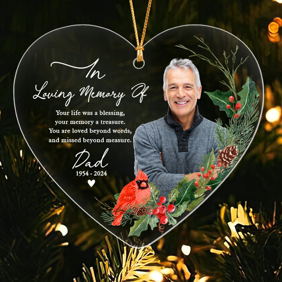 In Loving Memory Photo Memorial Ornaments