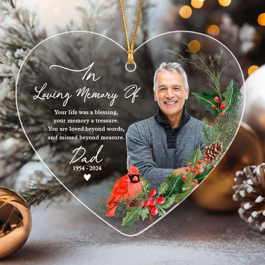 In Loving Memory Photo Memorial Ornaments