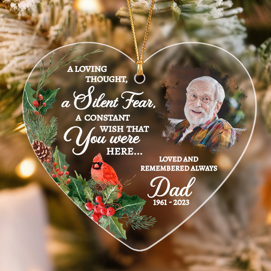 Custom Photo A Loving Thought A Silent Tear Ornament