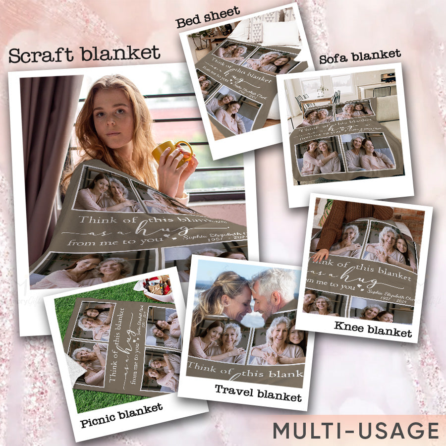 Hugs From Heaven Blanket With Custom Photo