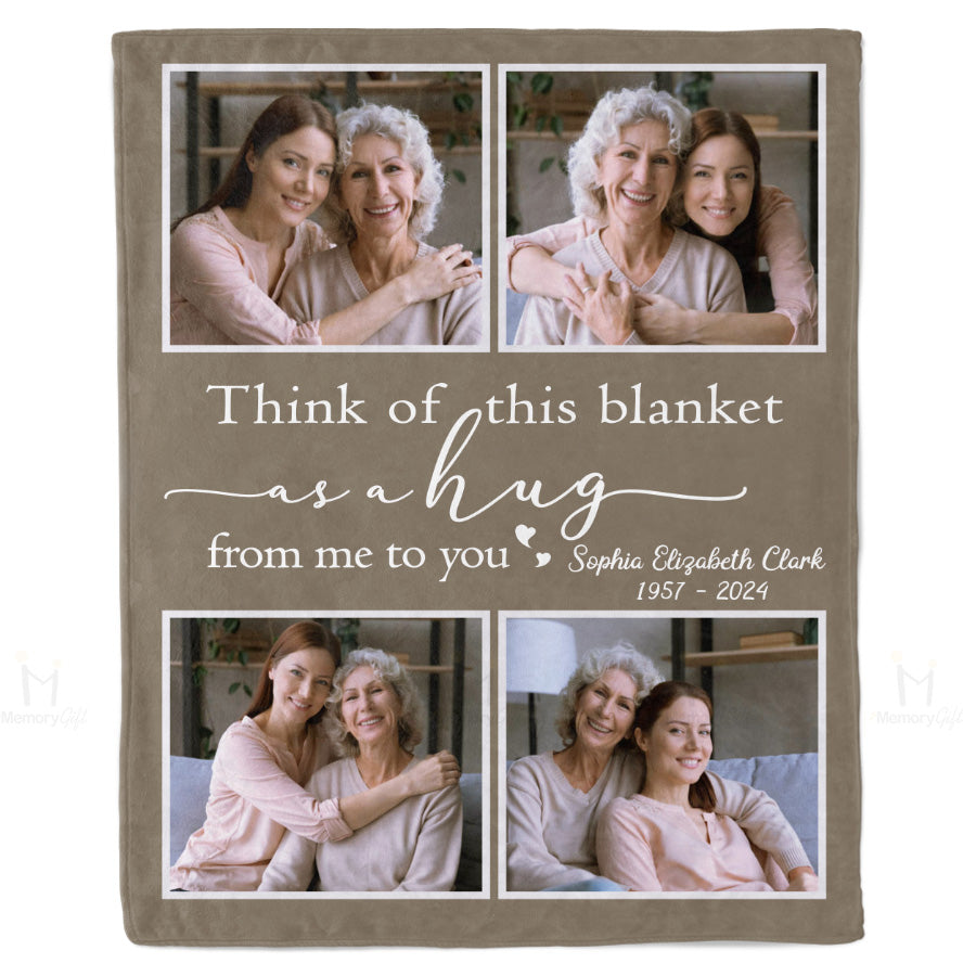 Hugs From Heaven Blanket With Custom Photo