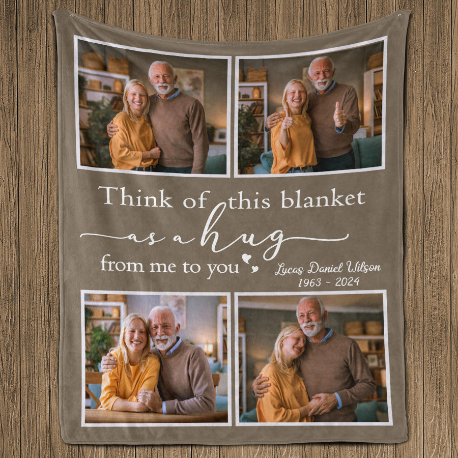 A Hug From Heaven Blanket With Custom Photo