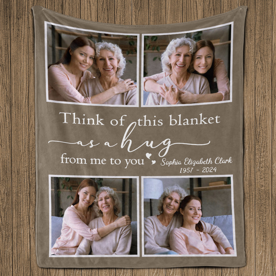 Hugs From Heaven Blanket With Custom Photo