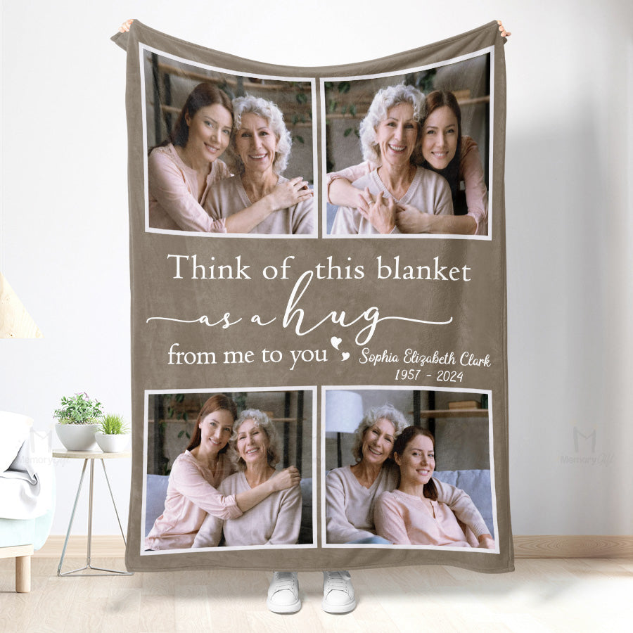 Hugs From Heaven Blanket With Custom Photo