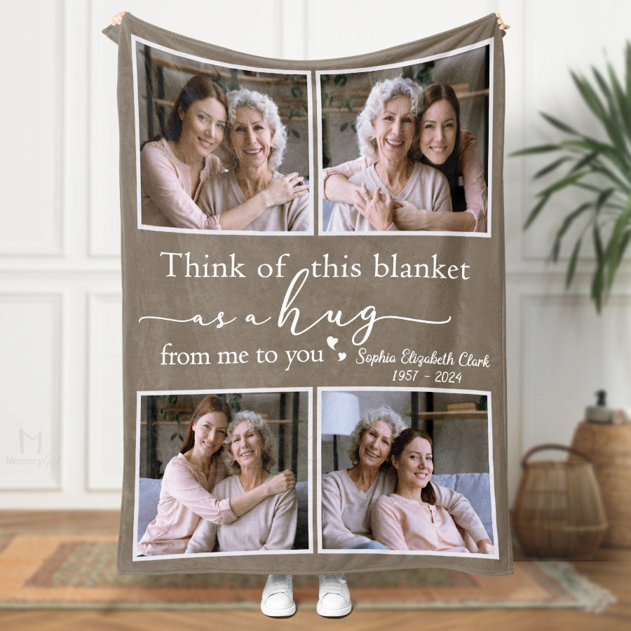 Hugs From Heaven Blanket With Custom Photo