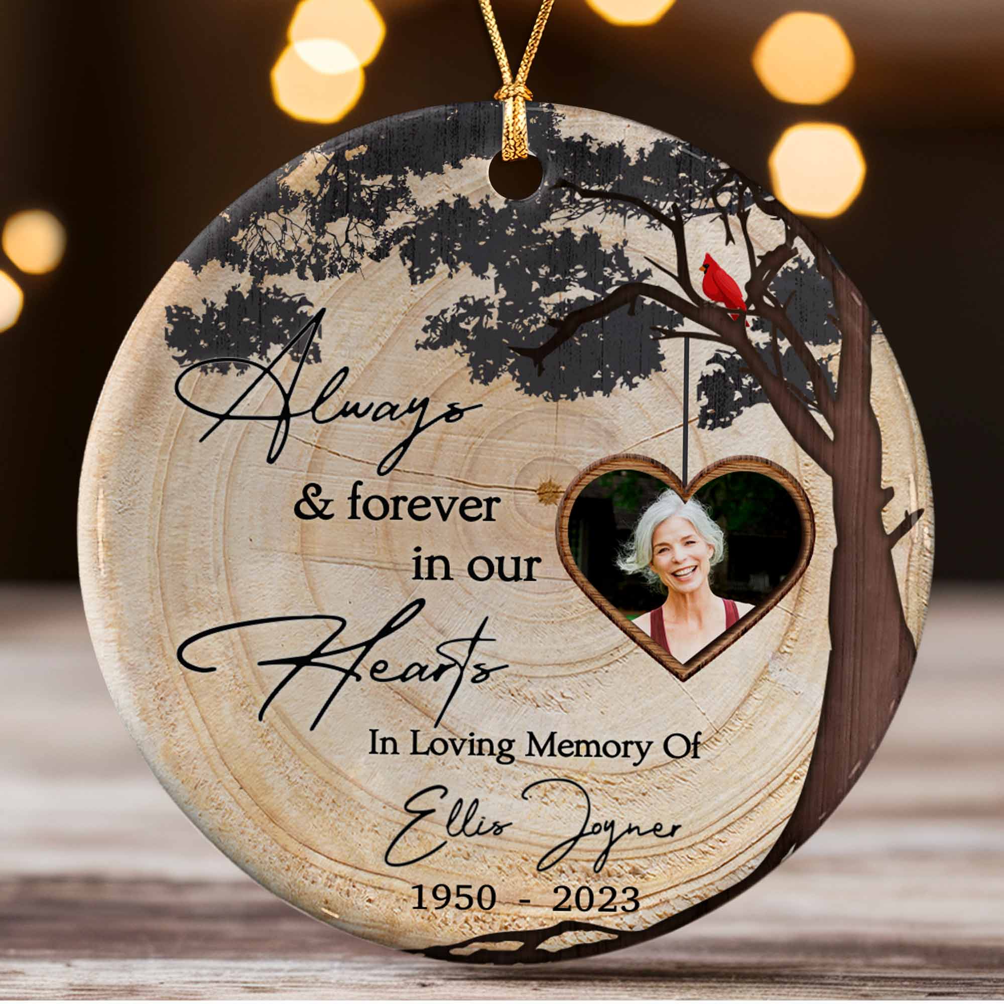 Always and Forever in Our Heart Custom Ornament