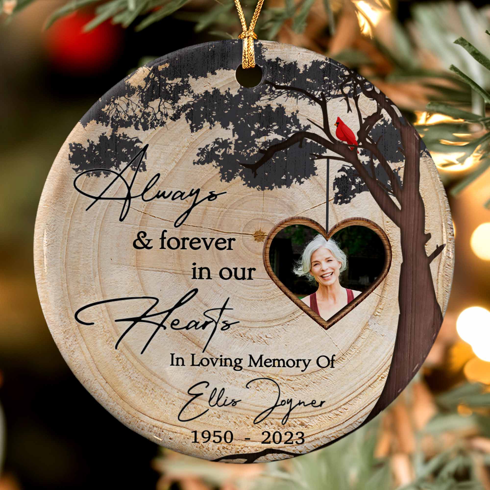 Always and Forever in Our Heart Custom Ornament