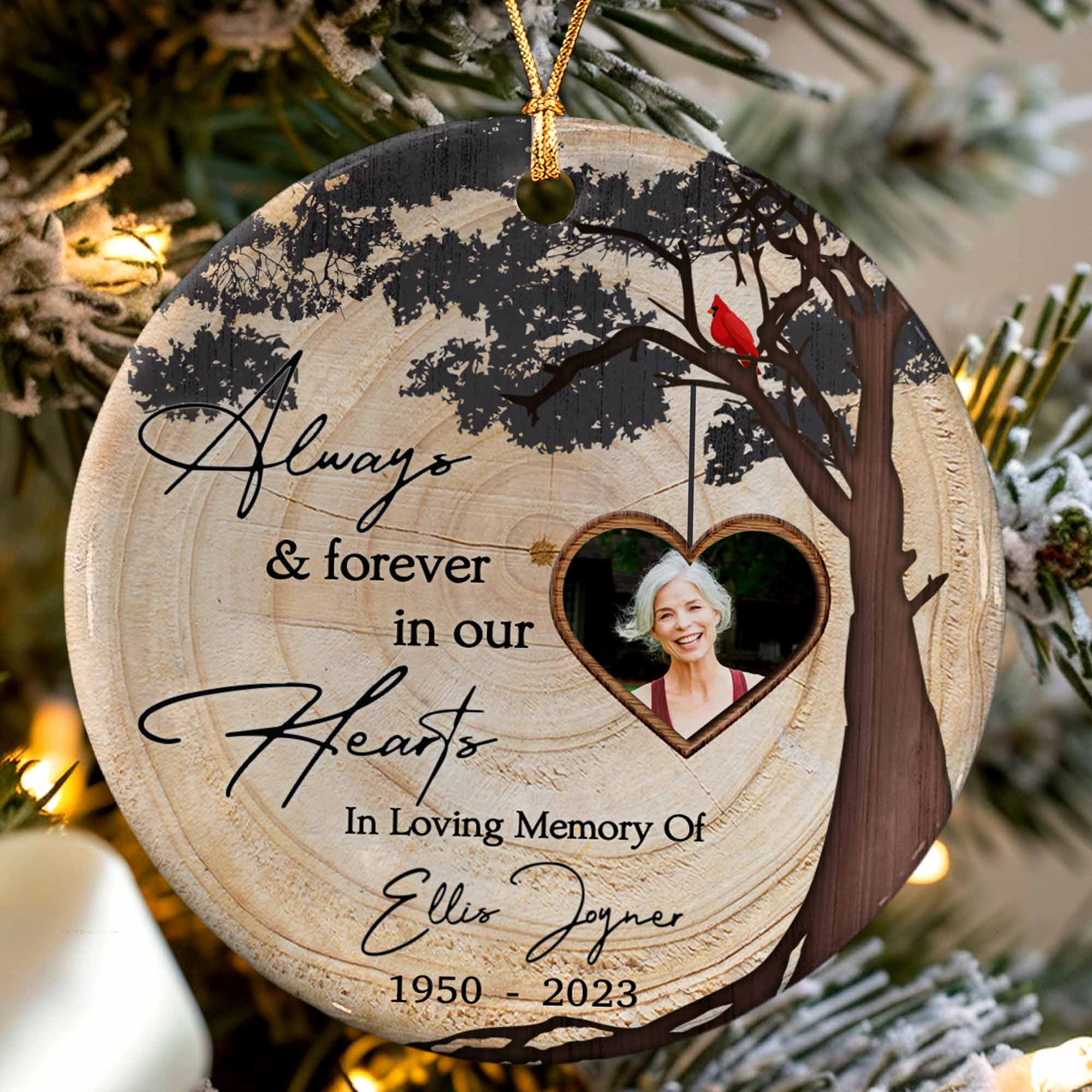 Always and Forever in Our Heart Custom Ornament