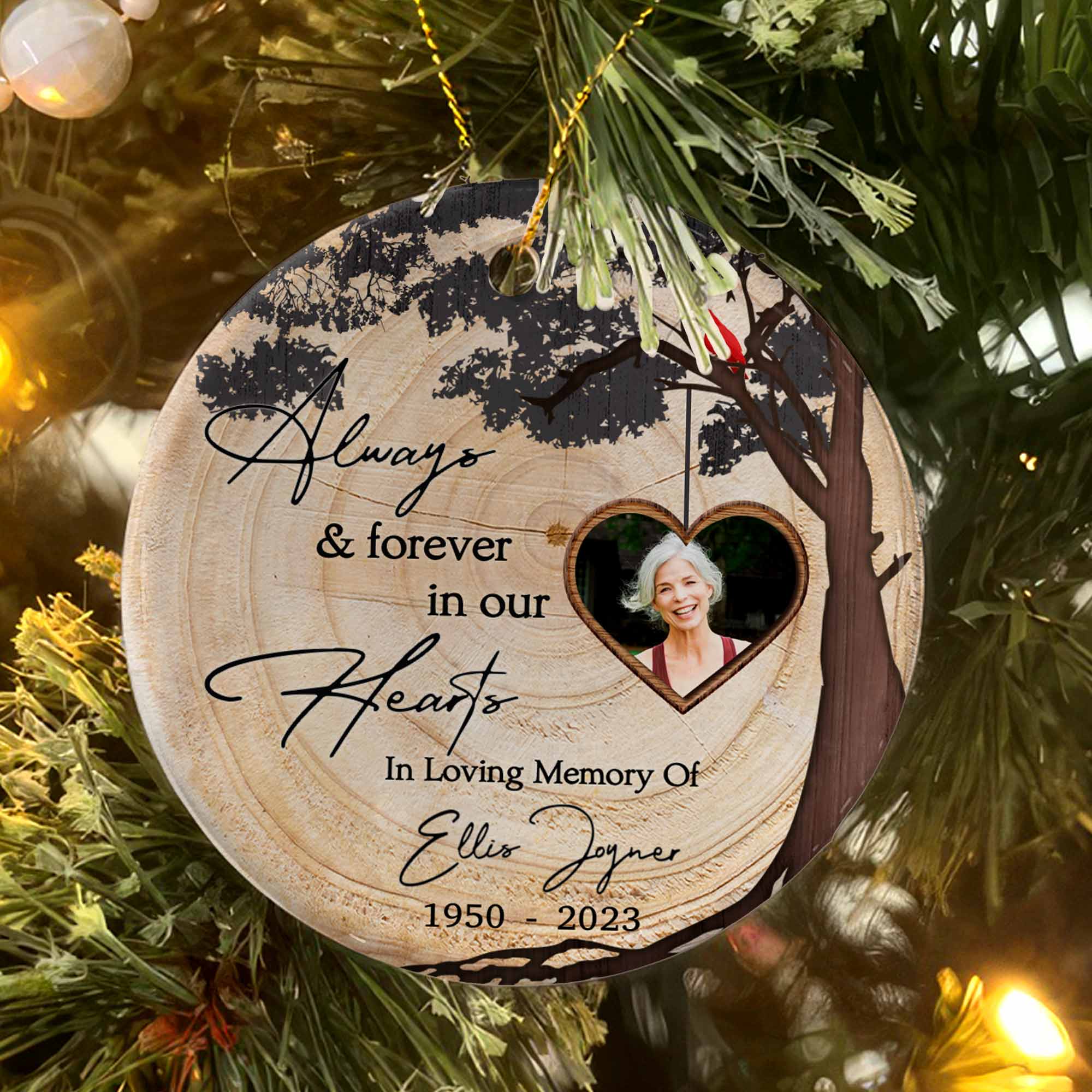 Always and Forever in Our Heart Custom Ornament