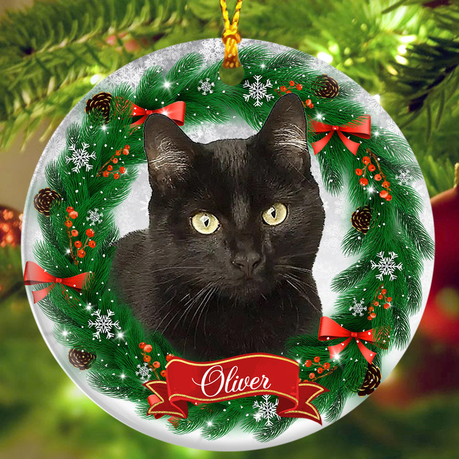 Black Cat Ornaments | Custom Cat Ornaments | Pet Ornament Personalized ...