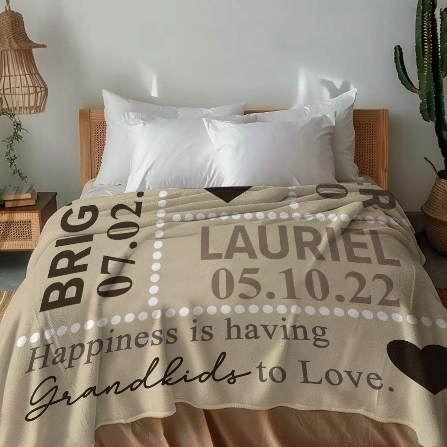 Personalized Grandma Blanket With Grandkids Names