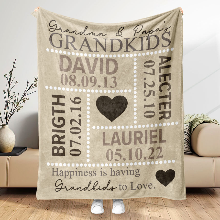 Personalized Grandma Blanket With Grandkids Names