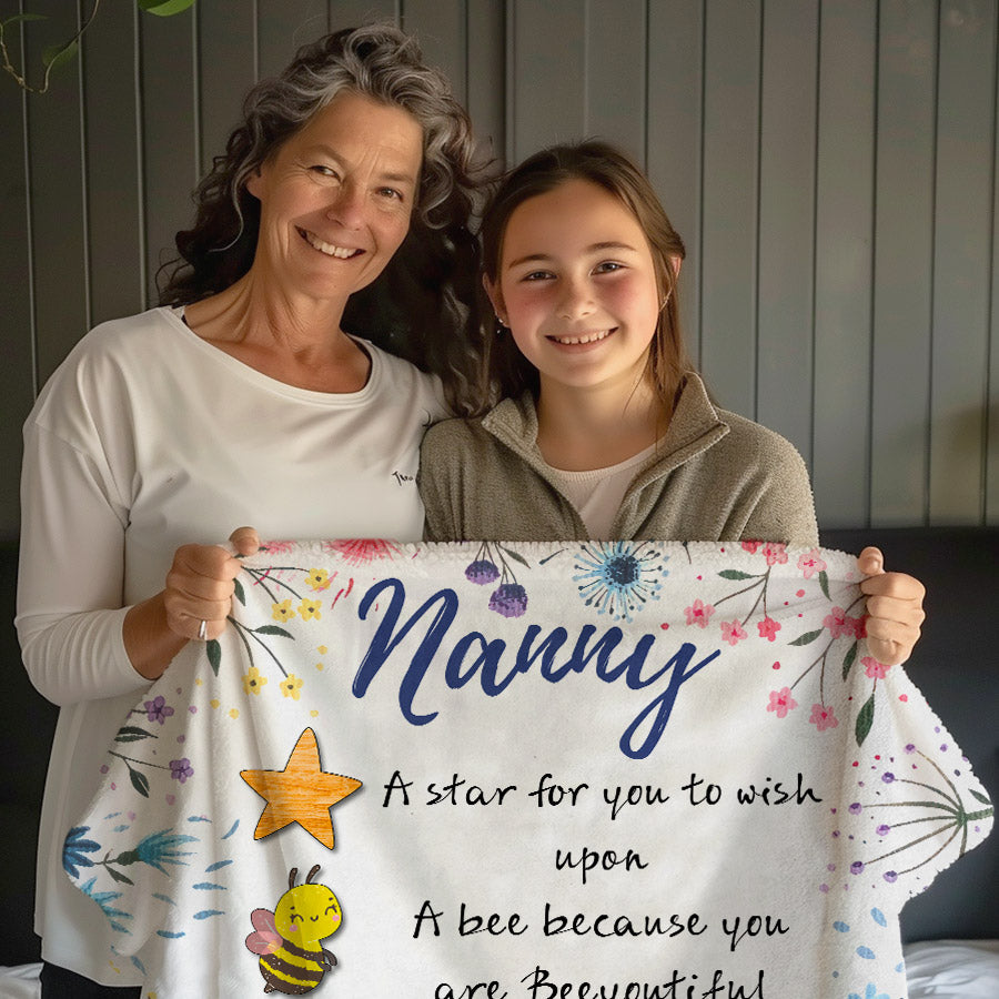 Nanny Gift Blanket – Flannel Throw 60x80 Inches, Soft & Warm, Personalized Gift From Grandkids - View #6