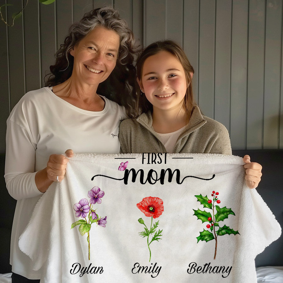 First Mom Now Grandma Blanket