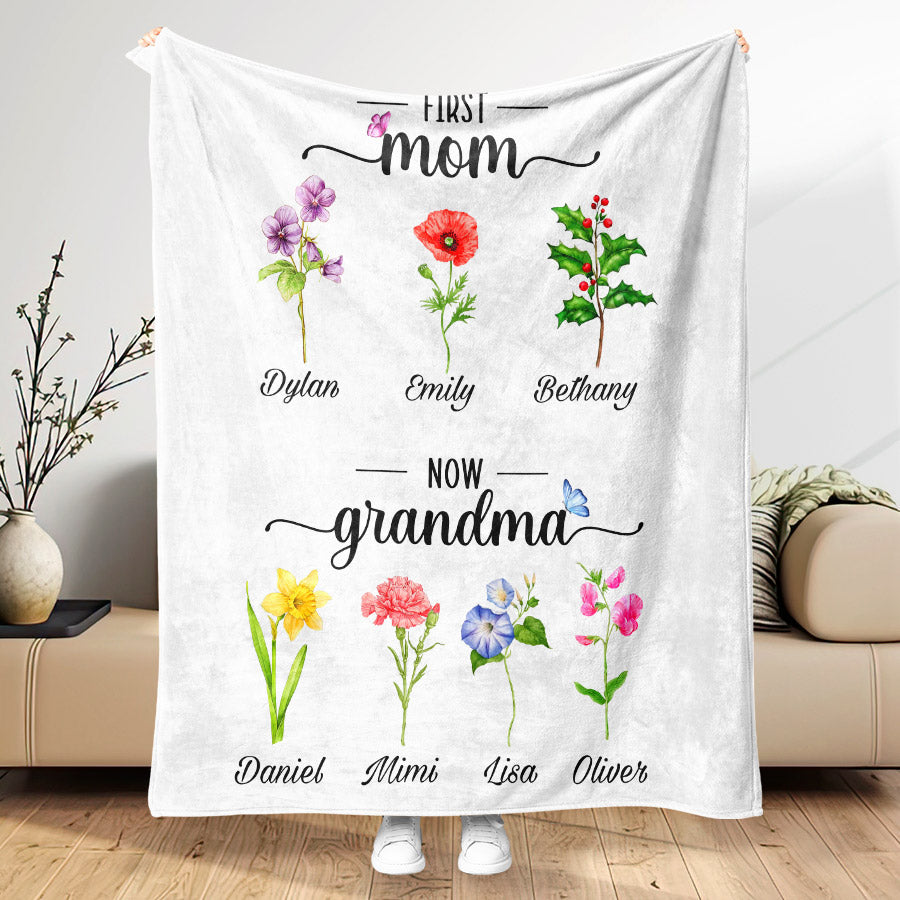 First Mom Now Grandma Blanket