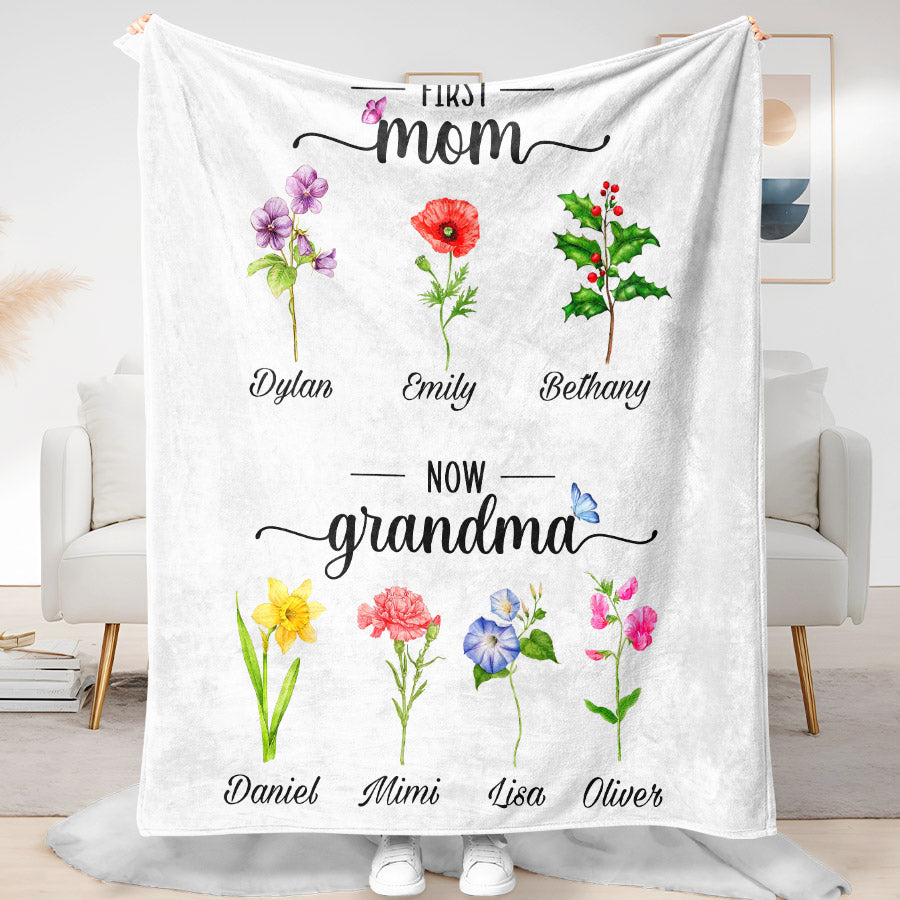 First Mom Now Grandma Blanket