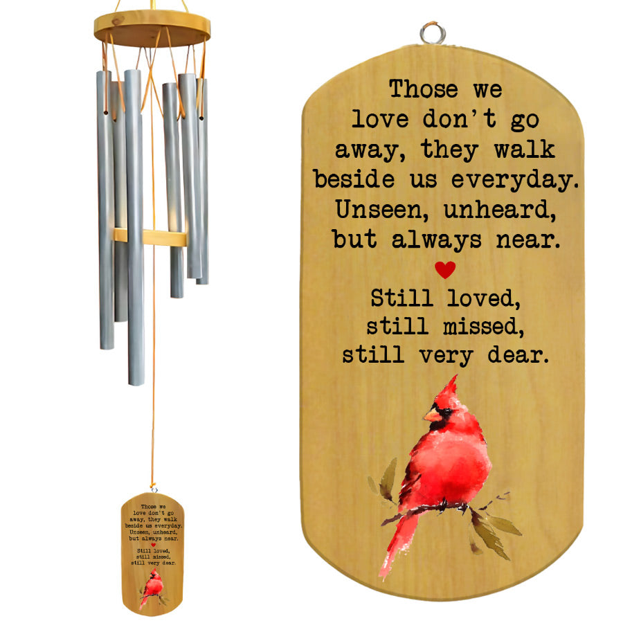 Cardinal Those We Love Don’t Go Away Memorial Wind Chimes