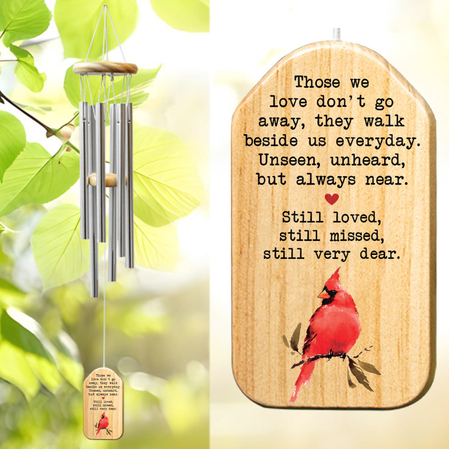 Cardinal Those We Love Don’t Go Away Memorial Wind Chimes