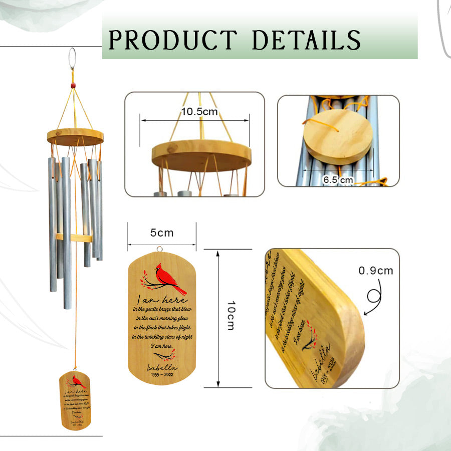 I am Here Custom Memorial Wind Chimes