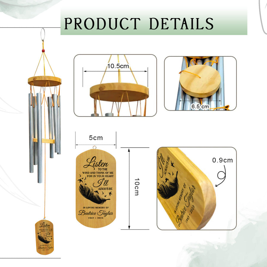 Listen To The Wind Memorial Wind Chimes Personalized