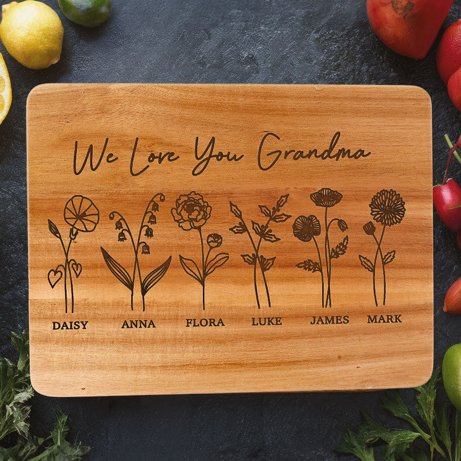 Cutting Board For Grandma | Personalized Mother'S Day Gifts For Grandma ...