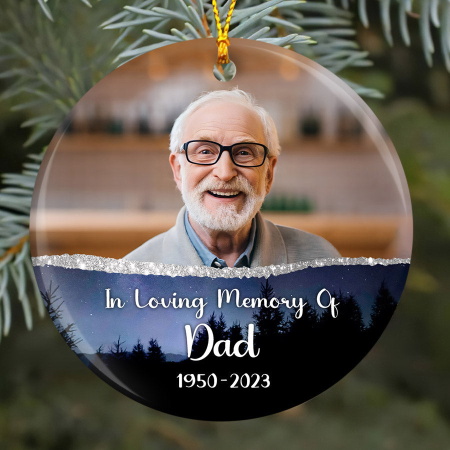 Dad Memorial Ornaments | Memorial Photo Ornaments Personalized | In ...