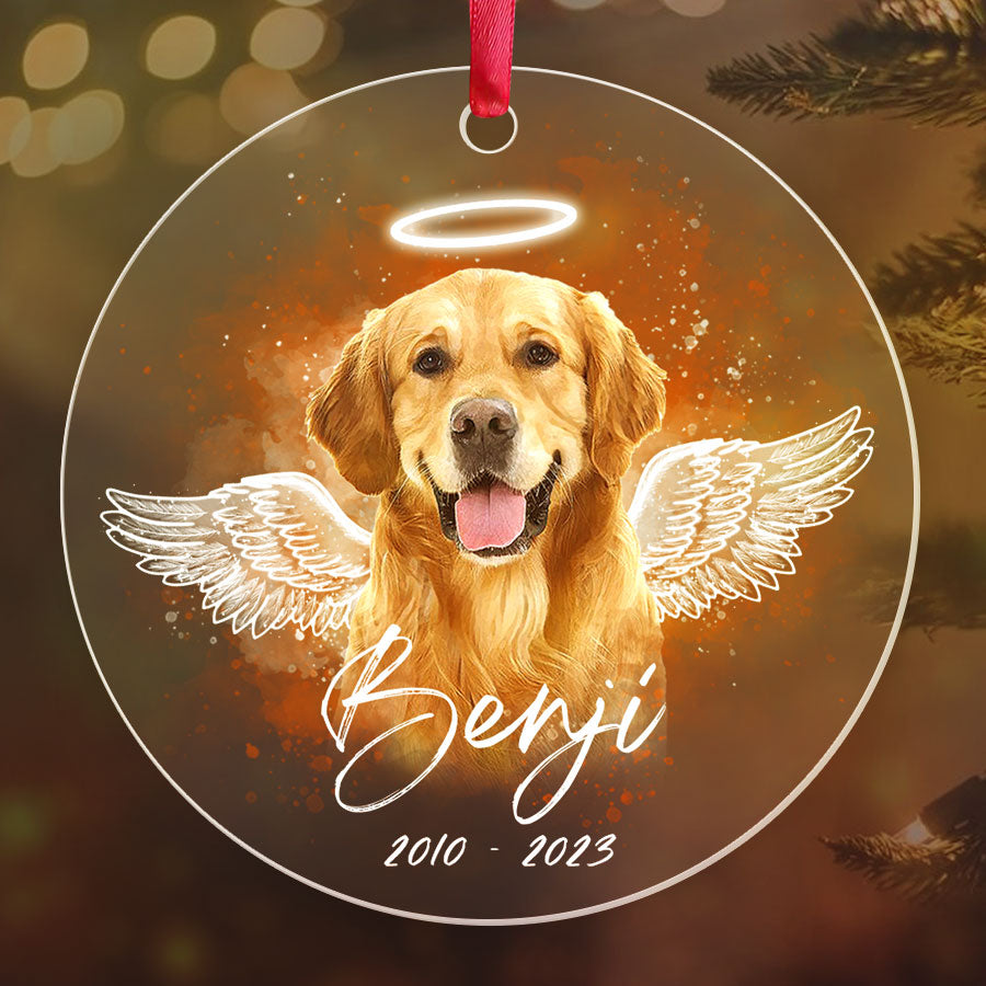 Dog Memorial Photo Ornament