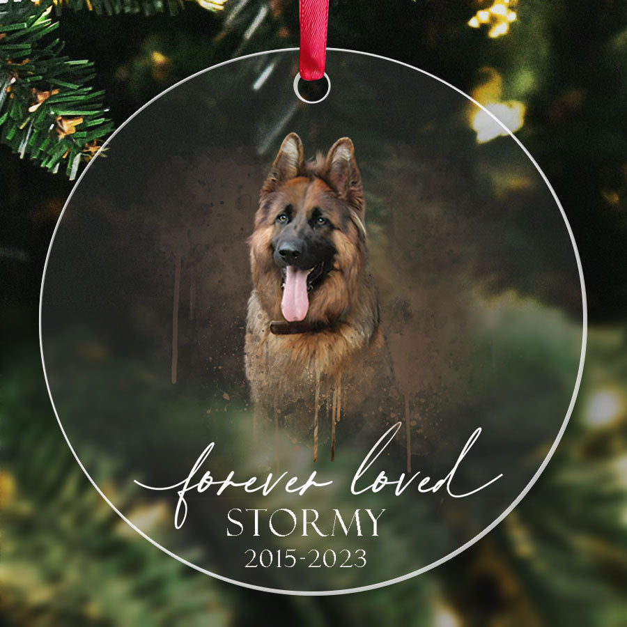 Custom Dog Memorial Photo Ornament