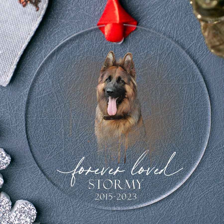 Custom Dog Memorial Photo Ornament