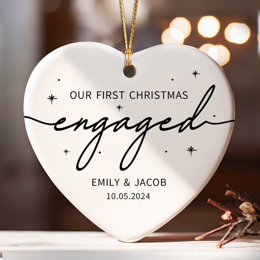 Our First Christmas Engaged Ornament