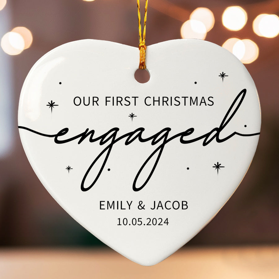 Our First Christmas Engaged Ornament