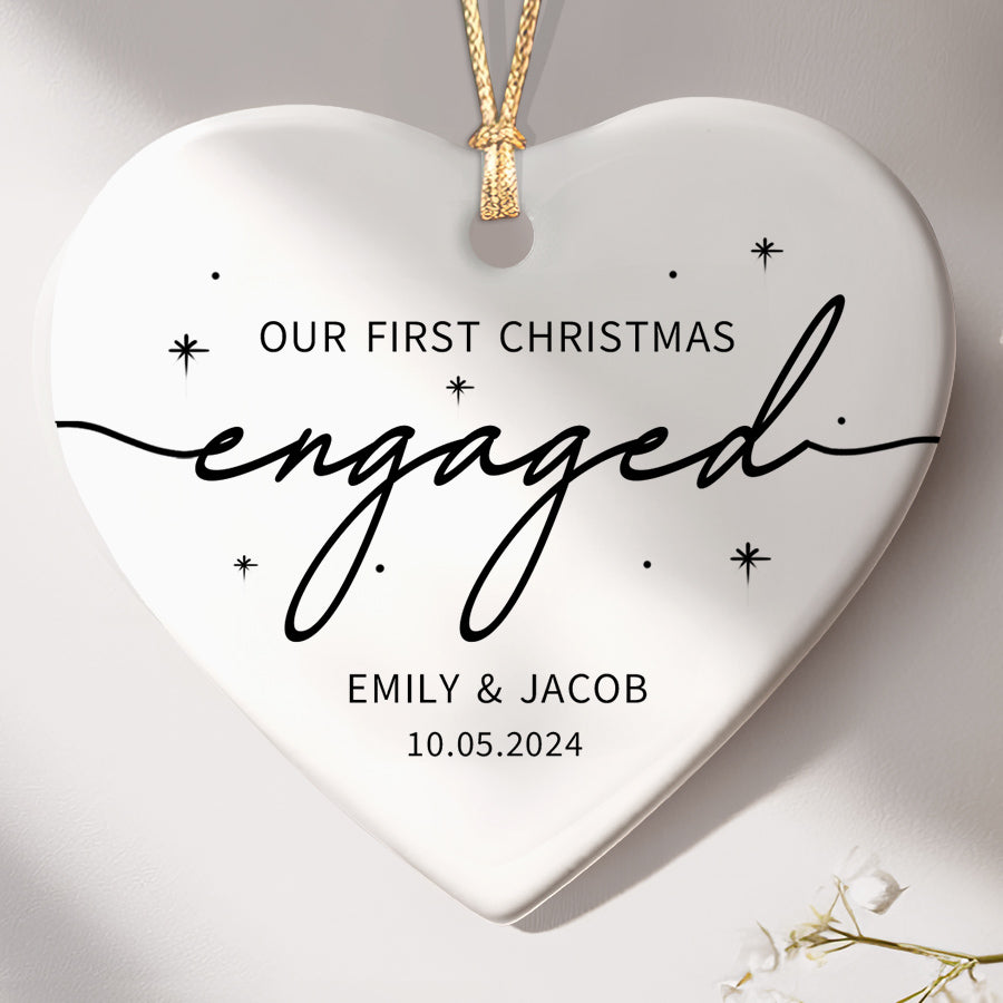 Our First Christmas Engaged Ornament