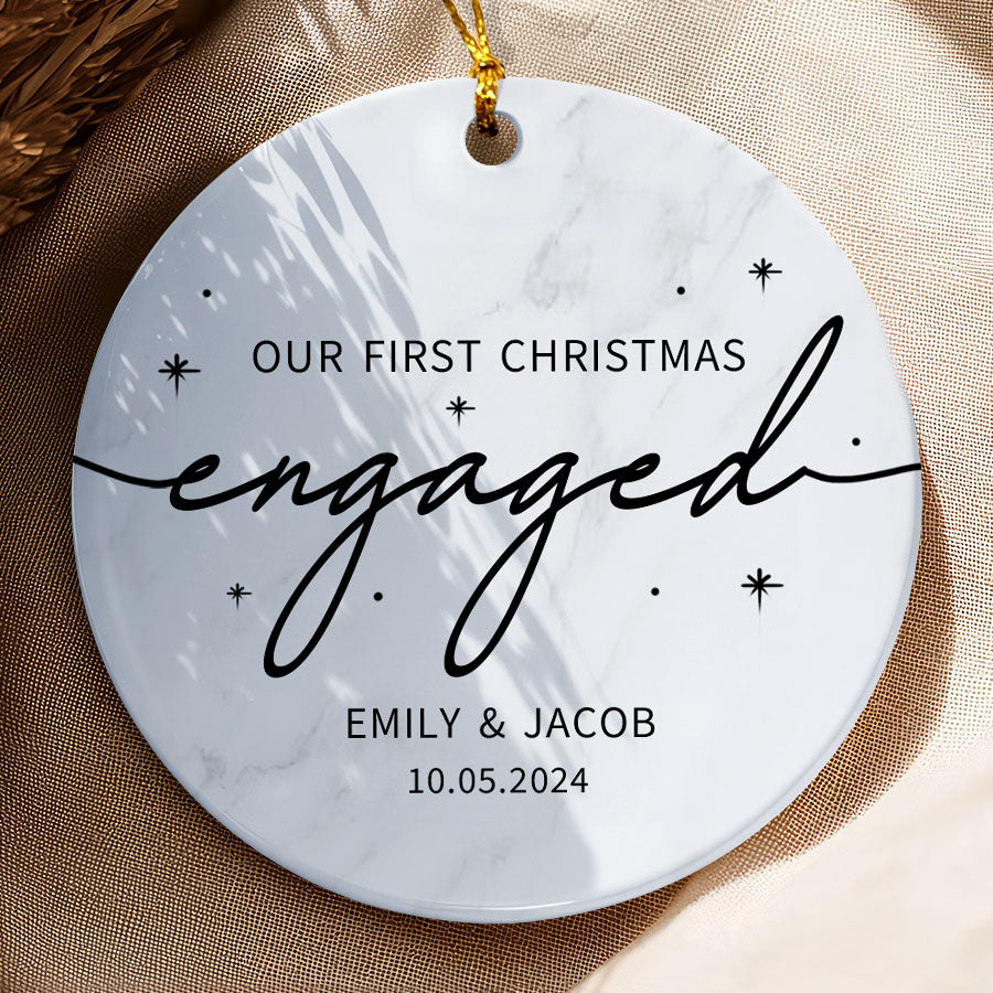 Our First Christmas Engaged Ornament