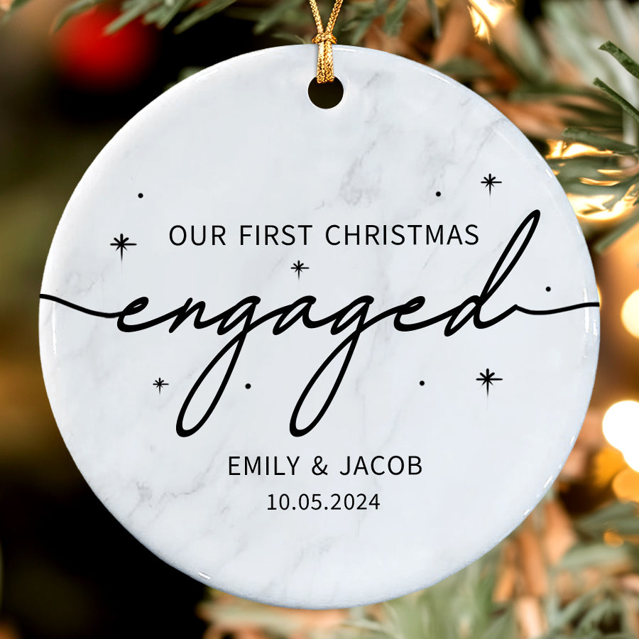 Our First Christmas Engaged Ornament