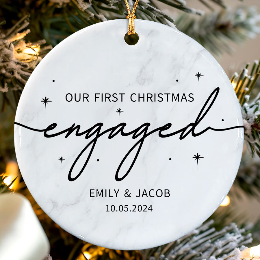 Our First Christmas Engaged Ornament