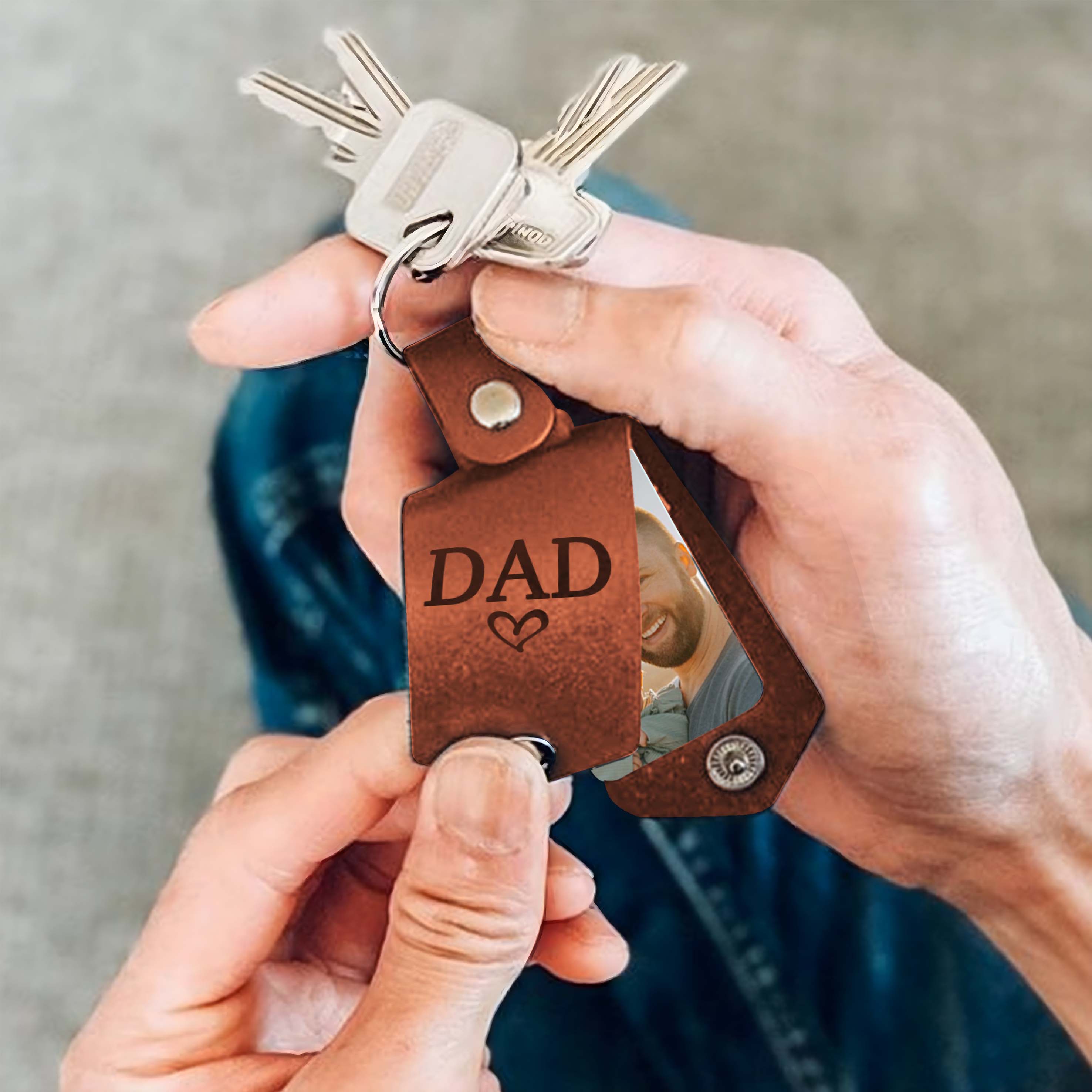 Personalized Dad Keychain