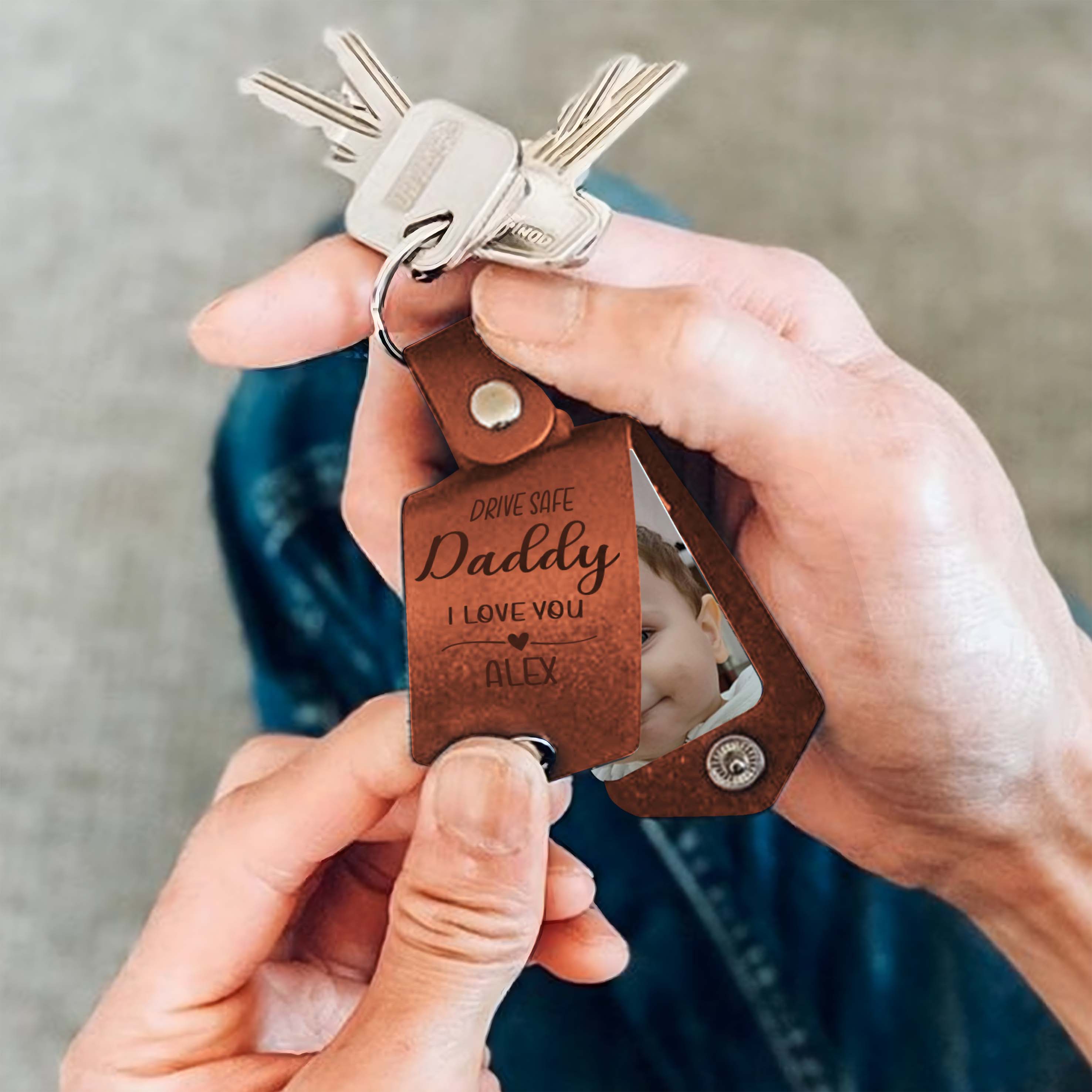 Dad Keychain With Picture