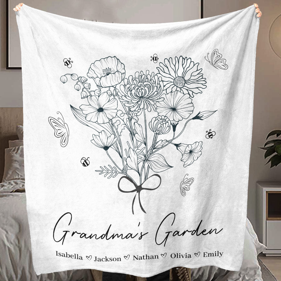 Grandma Blanket With Grandkids Names