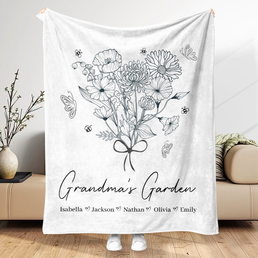 Grandma Blanket With Grandkids Names